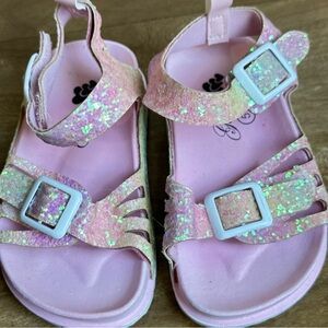 Glittery Pink Kids Sandals